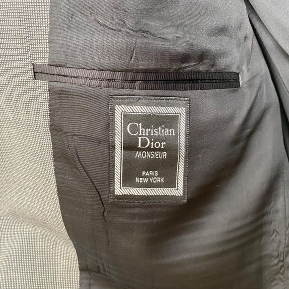 Christian Dior Vintage Monsieur Mens Blazer Size 40R * Black Gray - Picture 4 of 13